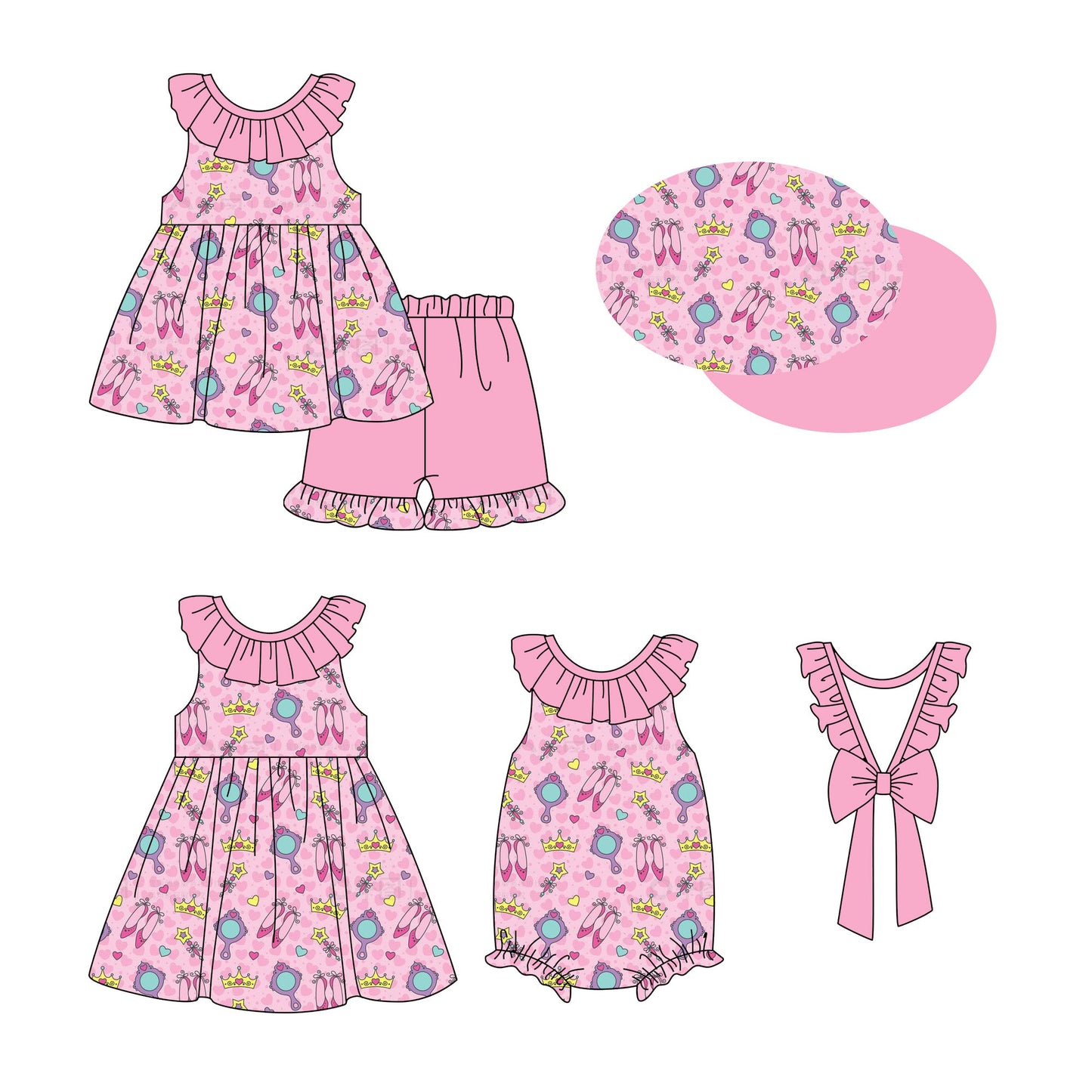 Baby Girl Hearts Sibling Dress Romper Set ( Moq 5 Each Style ) 1.4