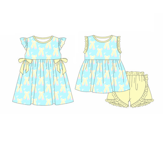 Baby Girl Back To School Pencil Bows Sibling Dress Set ( Moq 5 Each Style ) 3.31