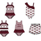 ( Moq 5 Each Style ) Baby Boys Girls Stripes Sibling Team Sets Swimsuits Clothes