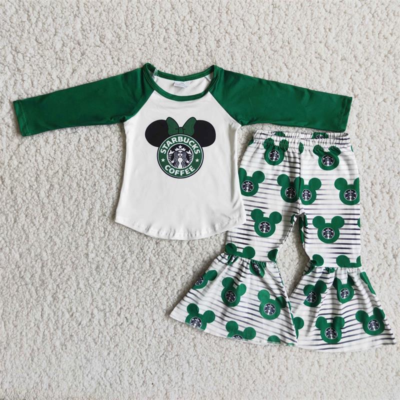 Promotion Baby Girl Long Sleeves Bell Pants Outfit