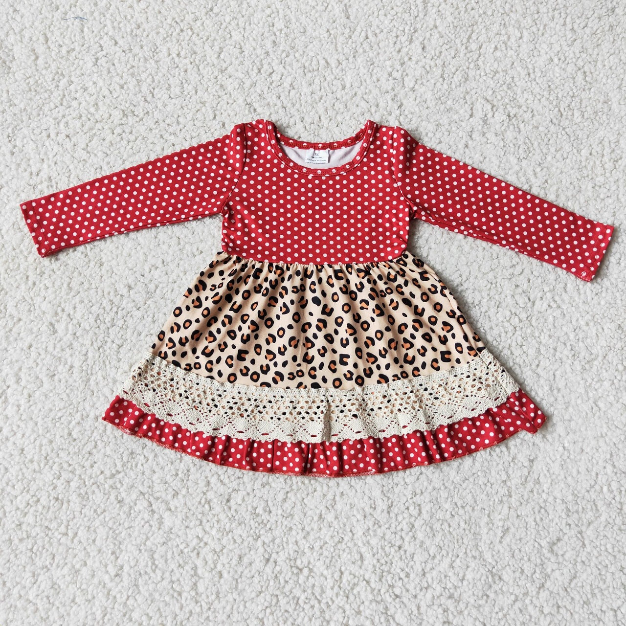 Promotion 6 A11-18 Baby Girl Long Sleeves Leopard Dress