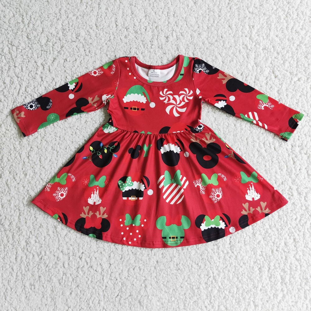 Promotion 6 A11-4 Christmas Baby Girl Mouse Twirl Dress