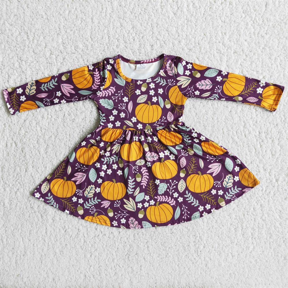 Promotion Baby Girl Pumpkin Fall Twirl Dress