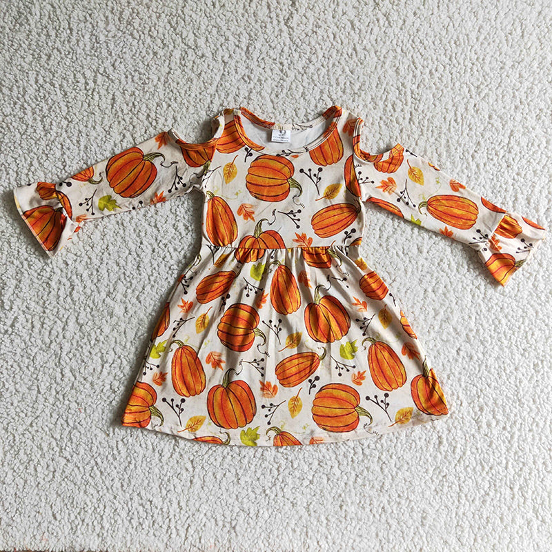 Promotion Baby Girl Pumpkin Long Sleeves Dress