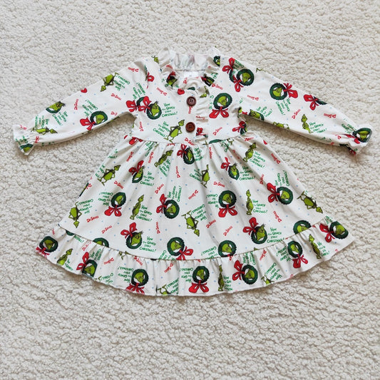 Promotion 6 A13-18 Baby Girl Christmas Face Nightgown Dress