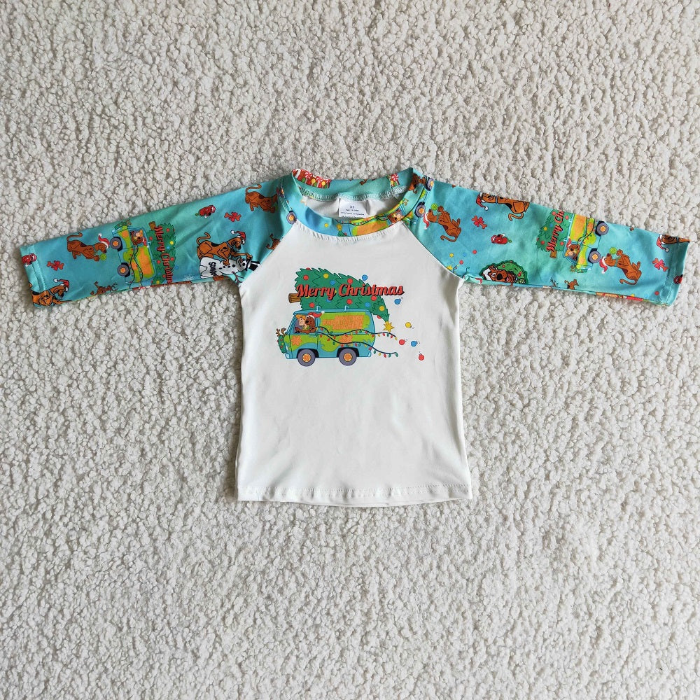 Promotion 6 A16-3 Baby Boy Christmas Cartoon Tops Shirt