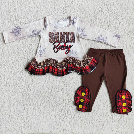 Promotion 6 A18-5 Christmas Santa Baby Girl Outfit