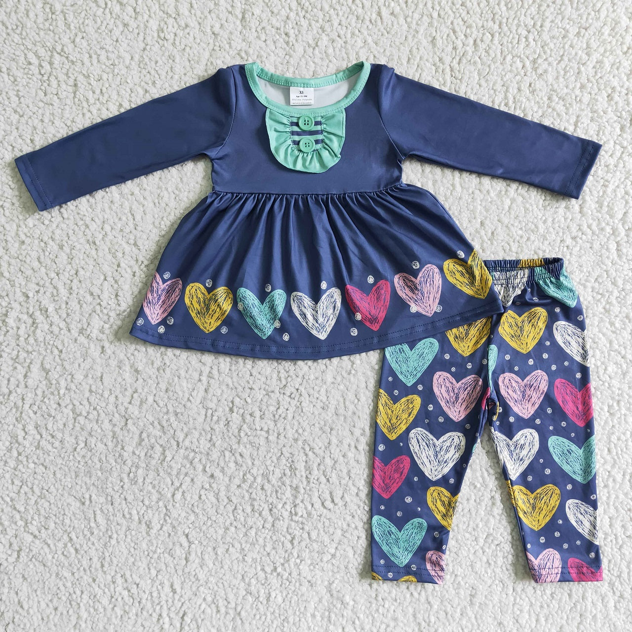 Promotion 6 A23-7 Baby Girl Valentine's Day Hearts Pants Set