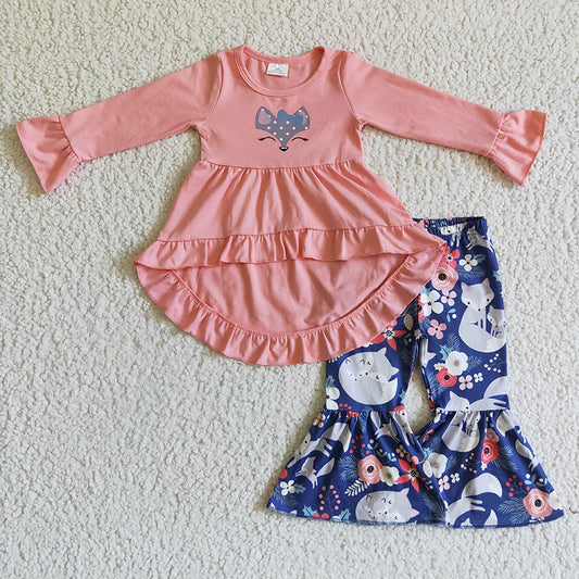 Promotion 6 A24-19 Baby Girl Fox Flower Fall Outfit