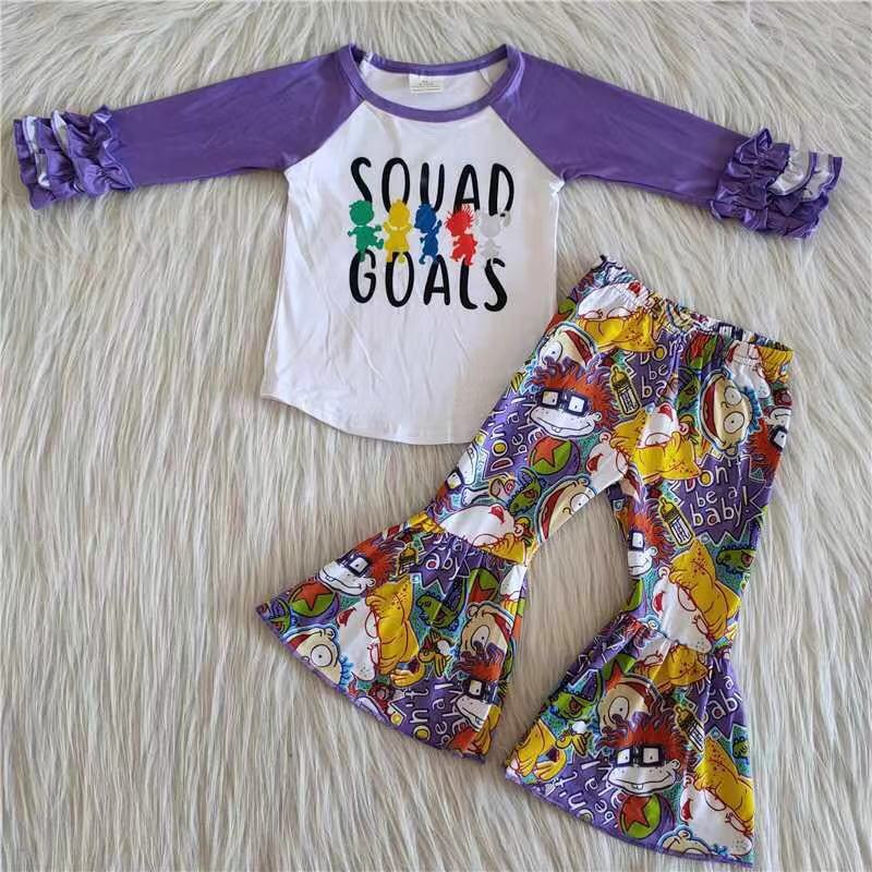 Promotion 6 A25-5 Baby Girl Long Sleeves Pants Outfit