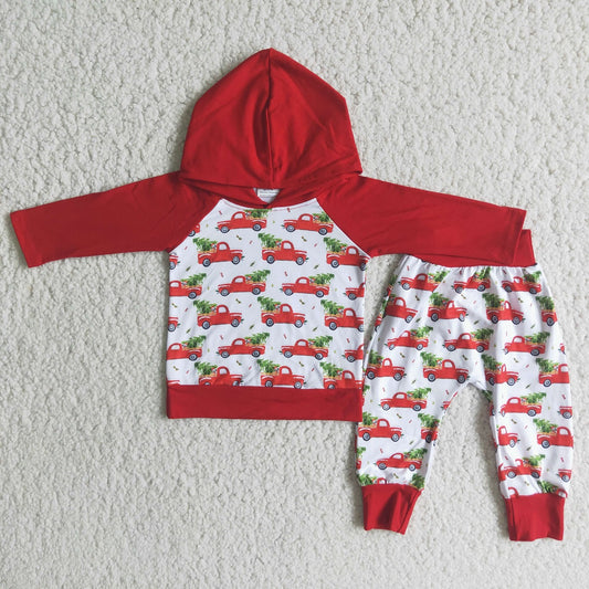 Promotion 6 A29-28 Baby Boy Christmas Tree Hoodie Pants Outfit