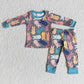 Baby Boy Girl Long Sleeves Easter Rabbits Shirt Pants Sibling Pajamas Set