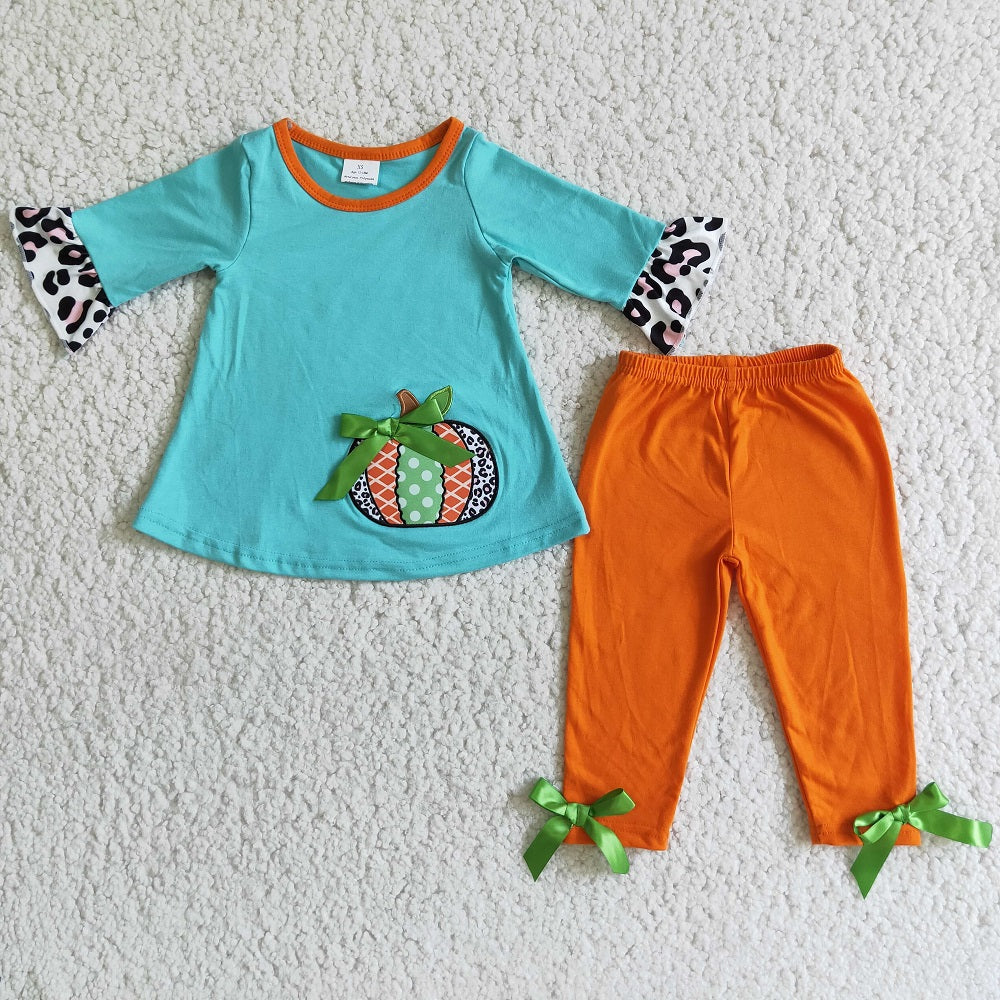 Promotion 6 A3-12 Baby Girl Embroidery Pumpkin Pants Fall Outfit