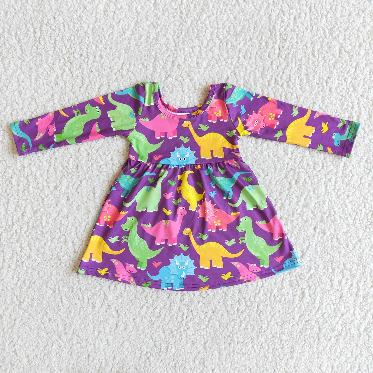 Promotion 6 A3-4 Baby Girl Dinosaurs Long Sleeves Dress