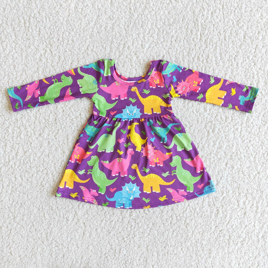 Promotion 6 A3-4 Baby Girl Dinosaurs Long Sleeves Dress