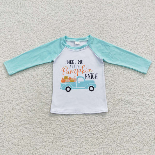 Promotion 6 A32-3 Baby Boy Pumpkin Truck Tops Shirt