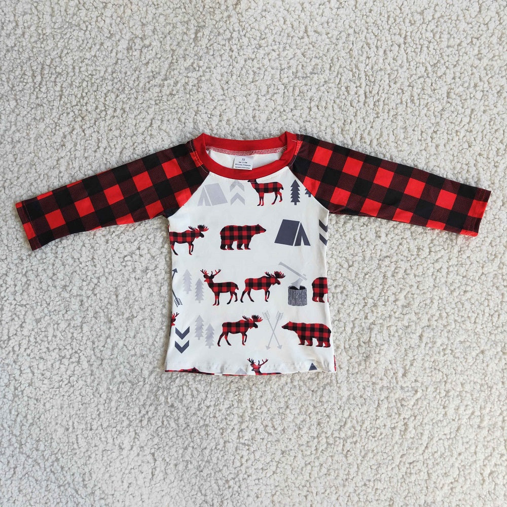 Promotion 6 A33-1 Baby Boy Christmas Reindeer Tops Shirt