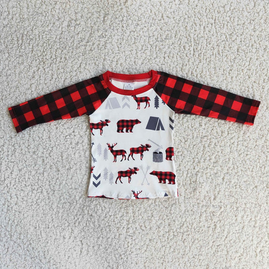 Promotion 6 A33-1 Baby Boy Christmas Reindeer Tops Shirt