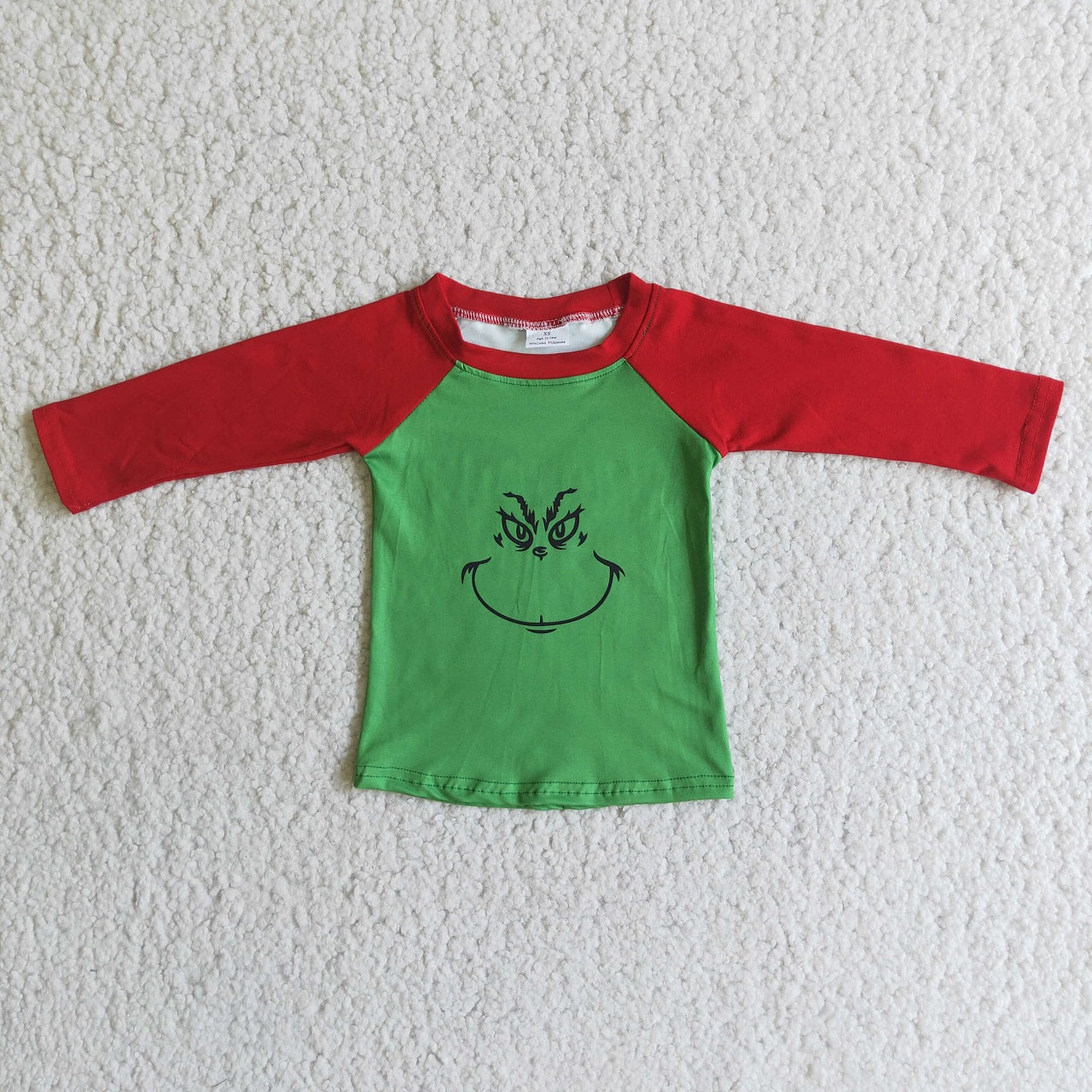 Promotion 6 A6-5 Baby Boy Christmas Face Tops Green Shirt