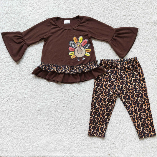 Promotion 6 A8-12 Baby Girl Thanksgiving Long Sleeves turkey Pants Outfit