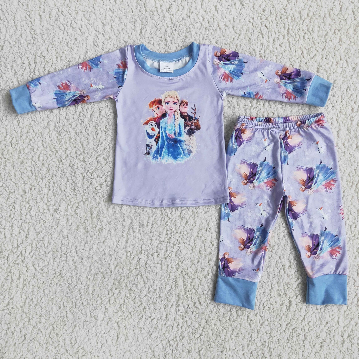 Promotion Baby Girl Long Sleeves Shirt Pants Outfit Princess Pajamas