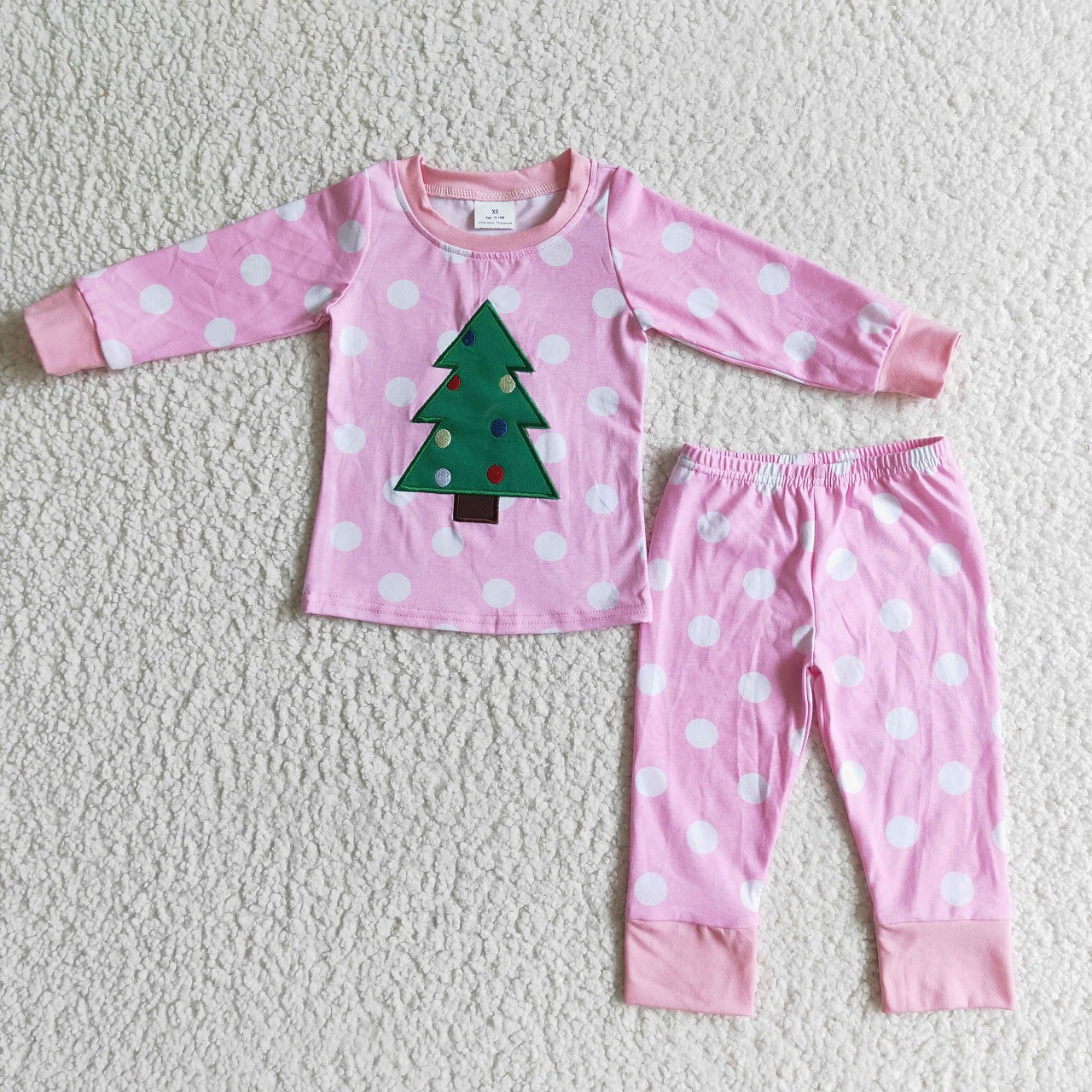 Promotion 6 A28-15 Baby Boy Embroidery Christmas Tree Stripes Pants Outfit Pajamas