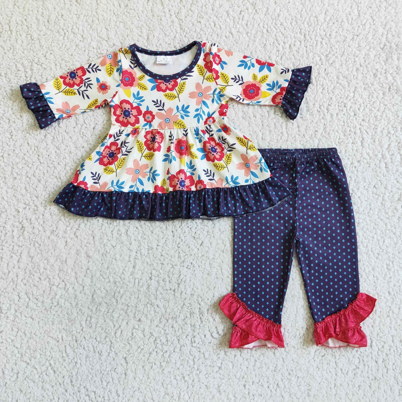 Promotion 6 B2-1 Baby Girl Flower Tunic Pants Outfit