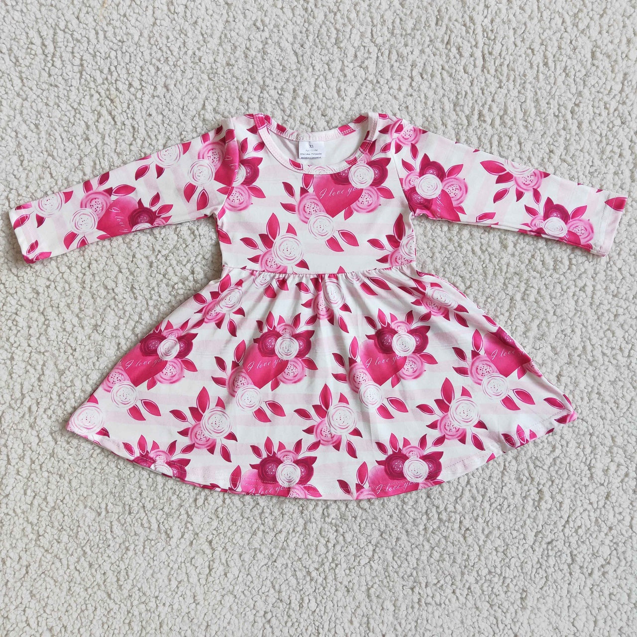 Promotion 6 B2-15 Baby Girl Valentine's Floral Twirl Dress