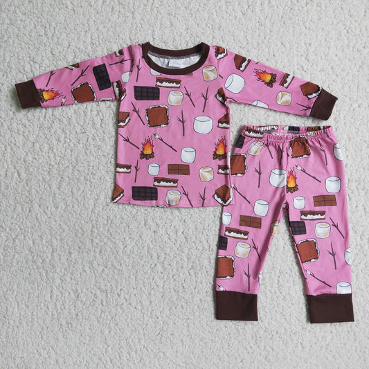 Promotion 6 B3-18 Baby Girl cake milk long sleeve pajamas outfit