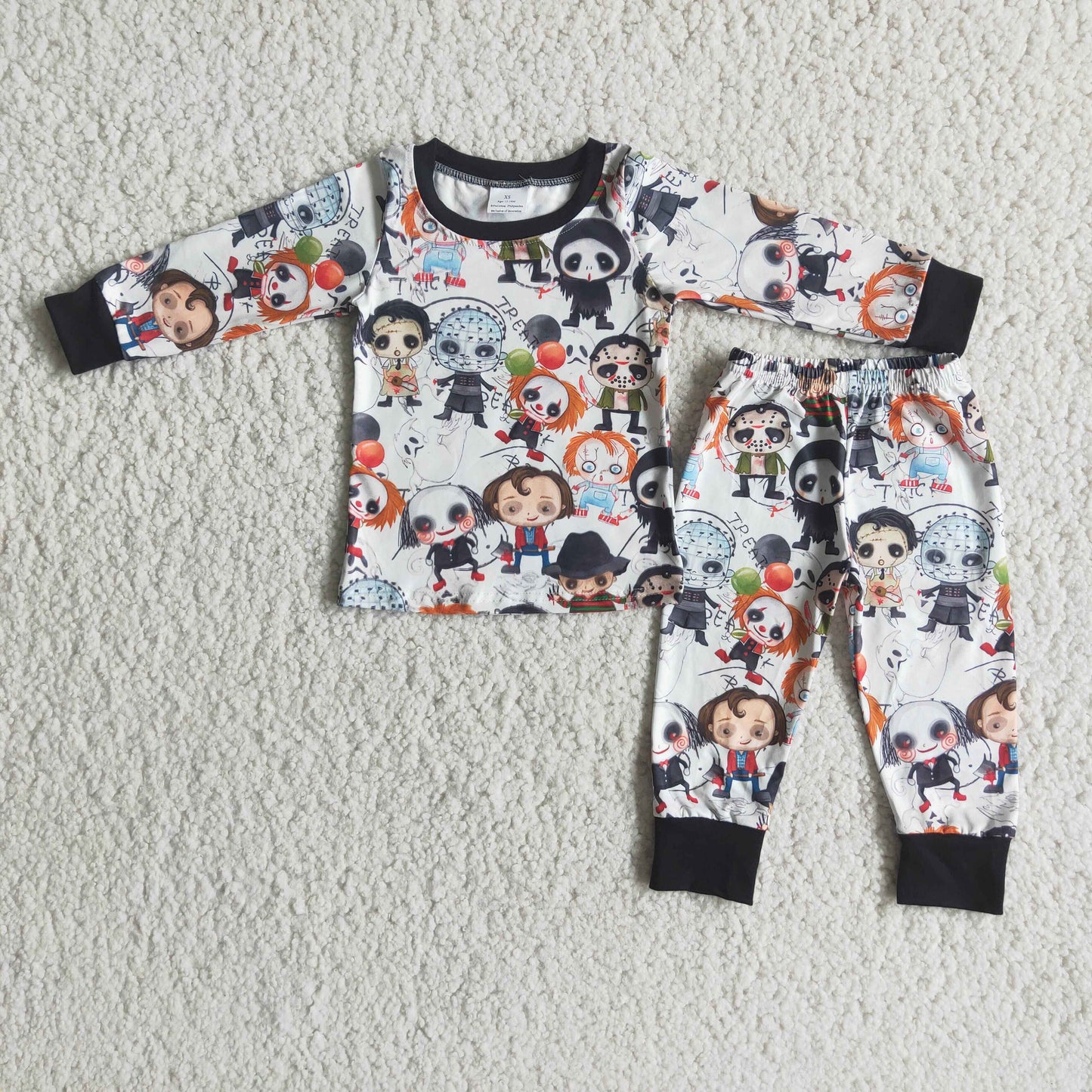 Promotion Baby Boy Long Sleeves Halloween Pants Pajamas Outfit RTS