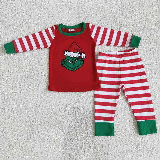 Promotion 6 B5-18 Christmas Baby Boy Embroidery Face Pajamas Outfit