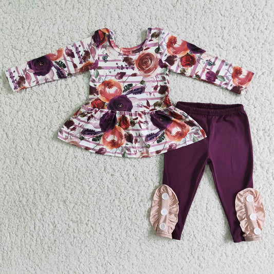 Promotion 6 B6-3 Baby Girl Flower Kids Cotton Pants Floral Outfit