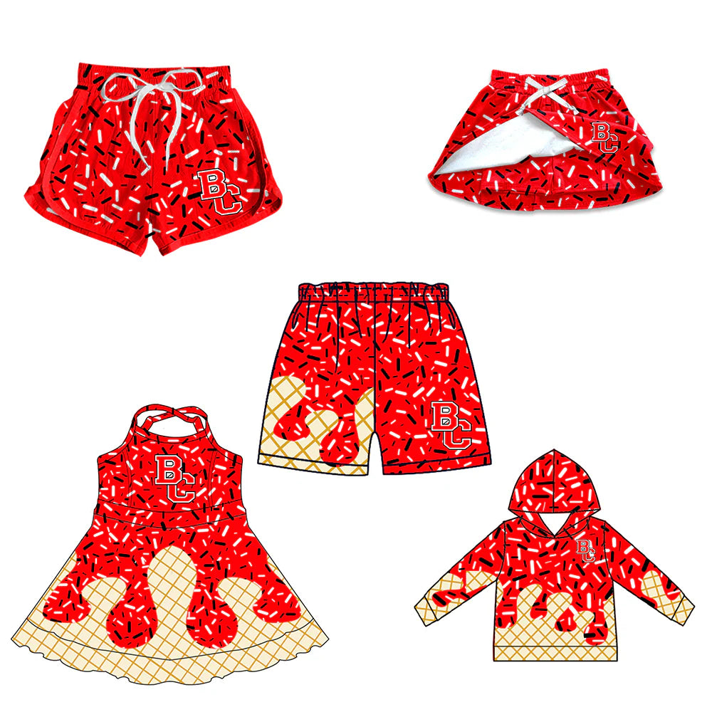 ( Moq 5 each style ) Baby Boy Girl BC Team Sibling Drips Red Dress Shirt Shorts Pants 7.2