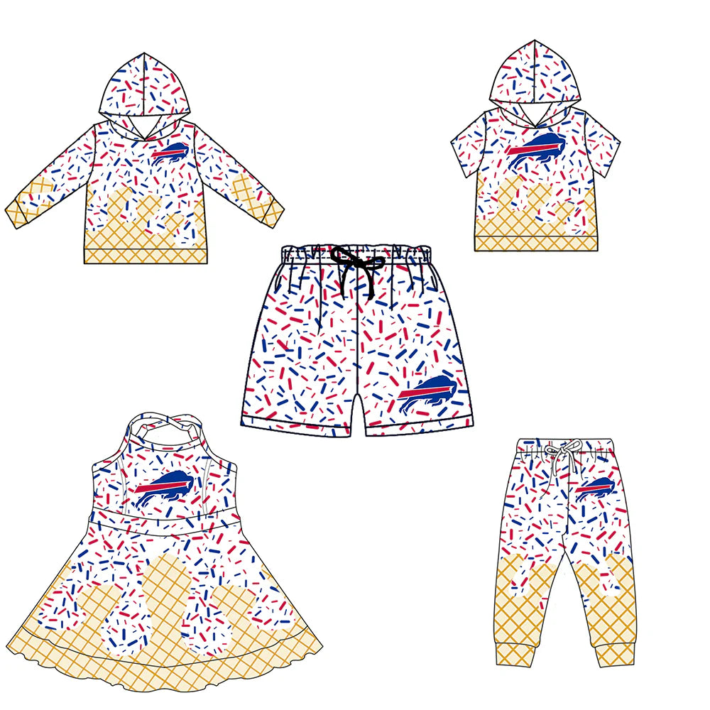 ( Moq 5 each style ) Baby Boy Girl Team Cow Blue Sibling Dress Shirt Shorts Pants 6.10