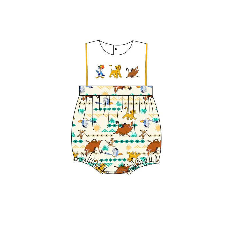 Moq 5 Pre-order Baby Boy Sleeveless Lion Summer Bubble One Piece Romper