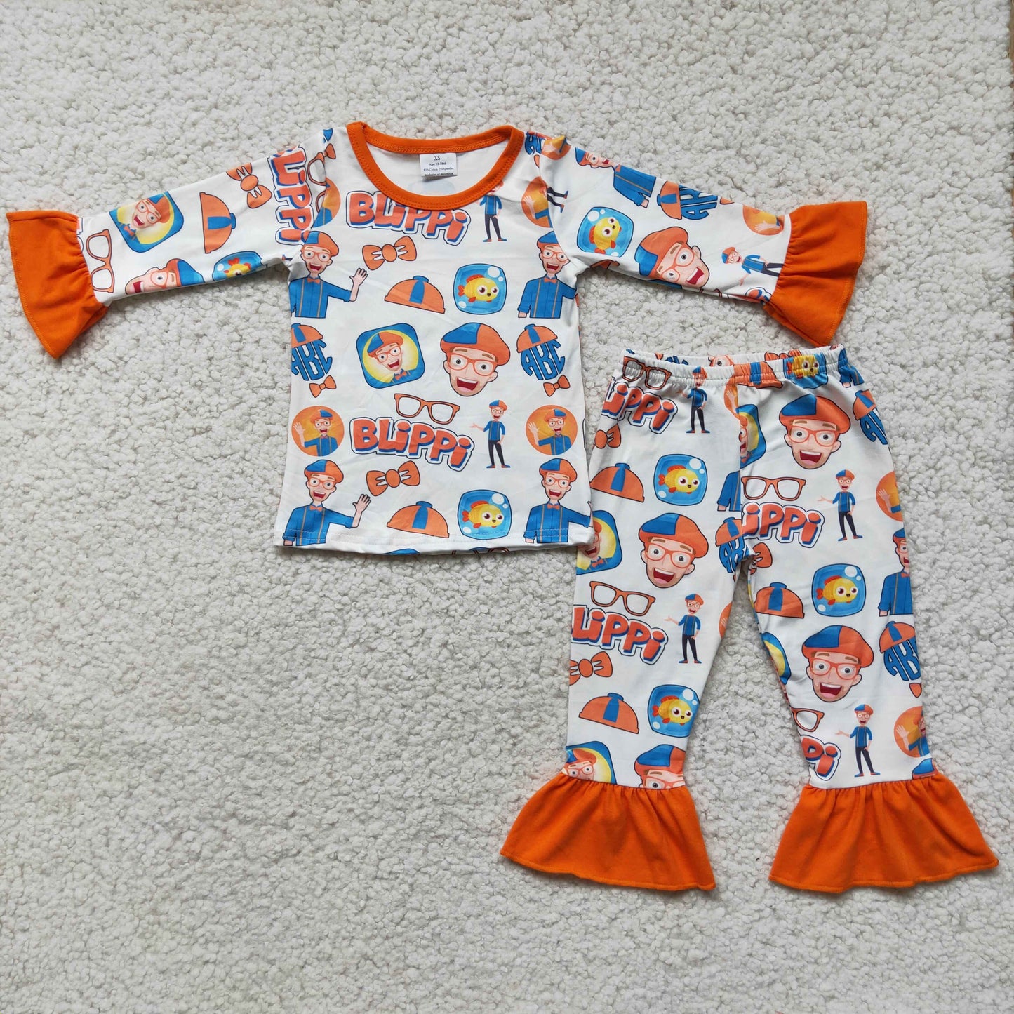 Promotion Baby Girl Long Sleeves Cartoon Pajamas Set