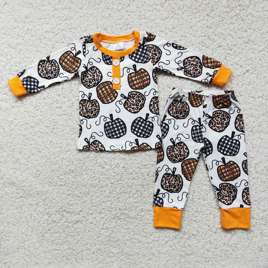 Promotion Baby Boys Long Sleeves Pumpkins Shirt Pants Outfit Fall Pajamas Clothes