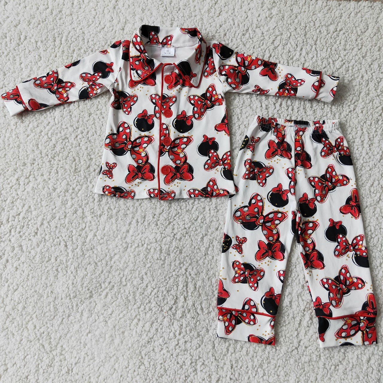 Promotion 6 C6-16 Baby Kids Button Up Tops Pants Pajamas Set