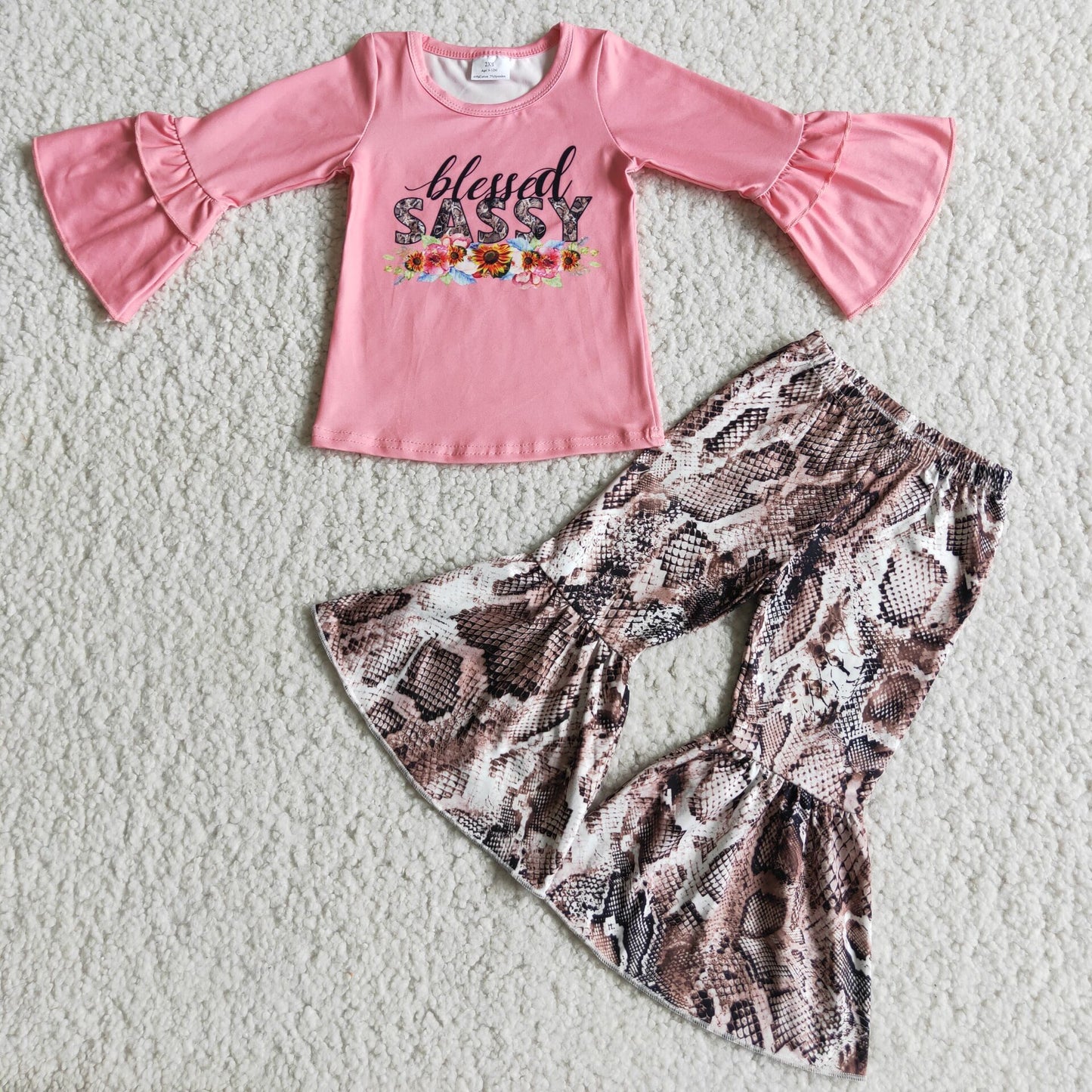 Promotion 6 C6-19 Baby Girl Sassy Bell Pants Set