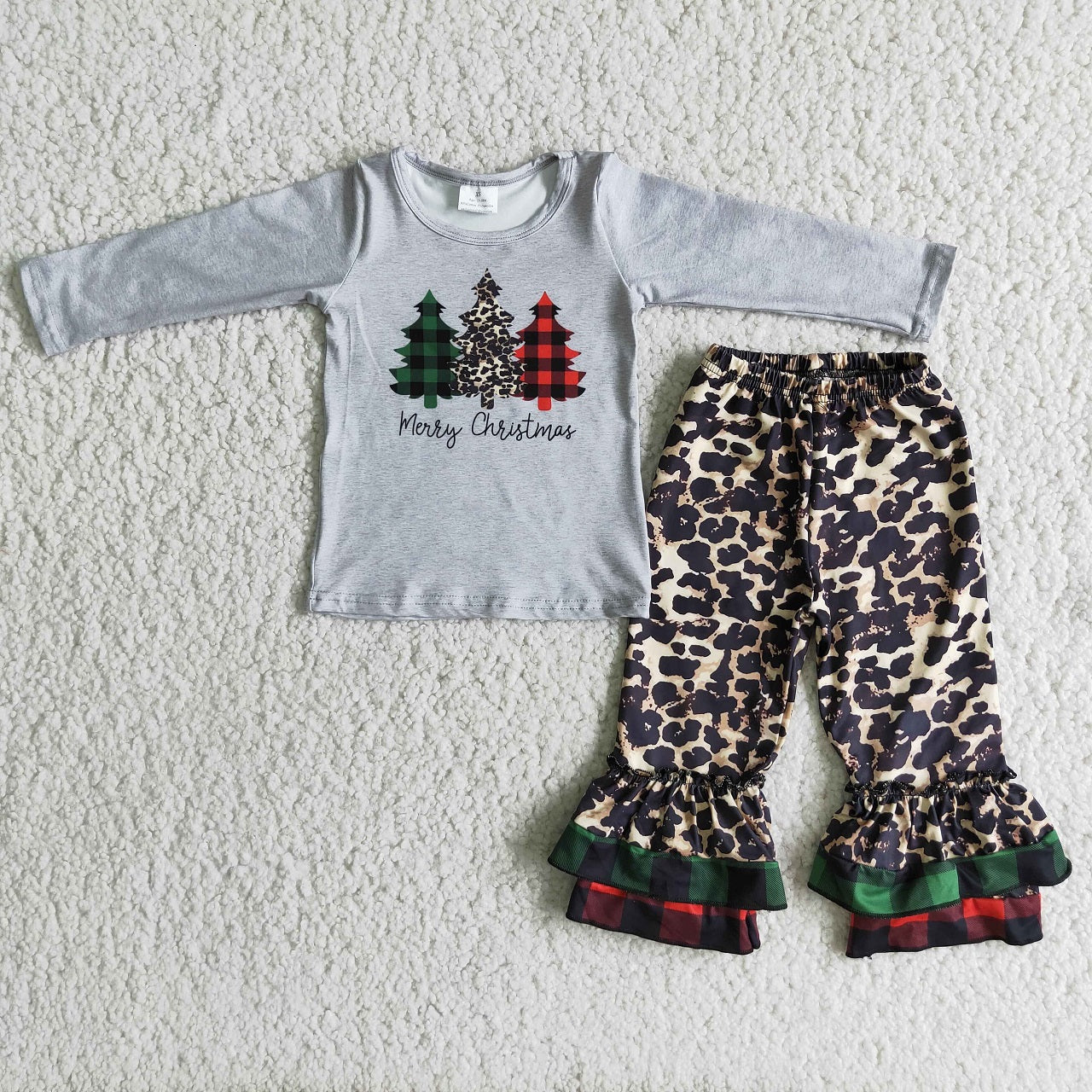 Promotion 6 C6-38 Baby Girl Christmas Leopard Pants Outfit