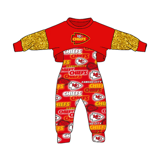 Baby Girl Red Chief Top Jumpsuit 2pcs Team Set