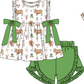 Baby Boy Girl Animals Sibling Matching Green Dress Romper Clothes Set ( Moq 5 Each style )