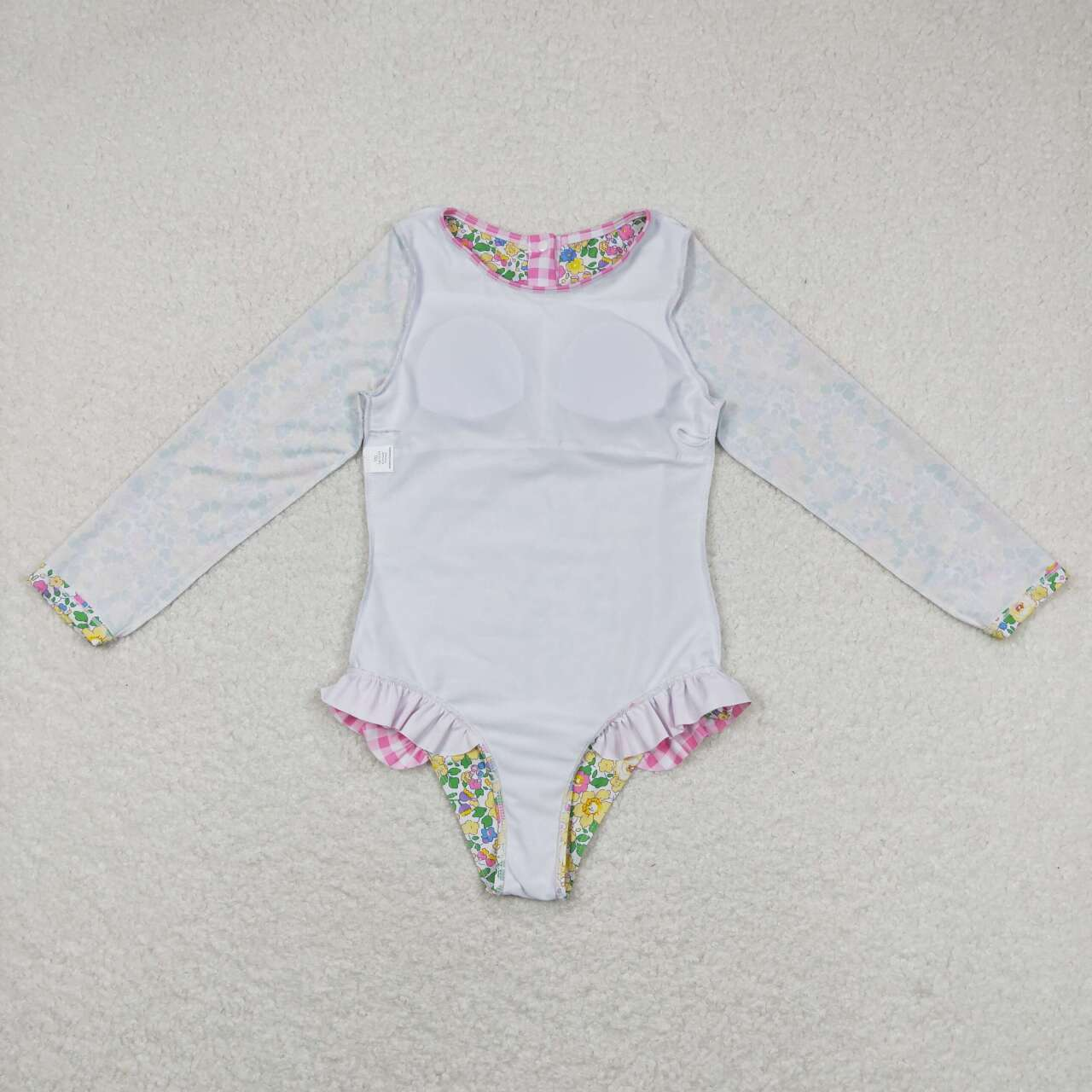 Baby Girl Long Sleeves Floral One Piece Summer Swimsuit