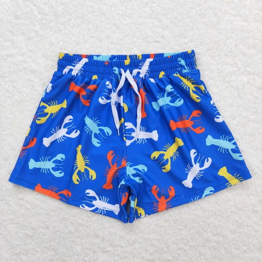 Baby Boy Crawfish Blue One Piece Swimsuits Trunks Swimwear