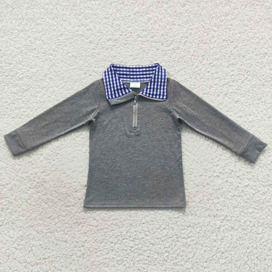 BT0285 Baby Boy Long Sleeves Pullover Zipper Shirt