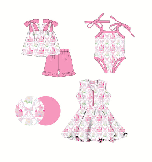 Baby Girl Castle Bows Sibling Romper Dress Set ( Moq 5 Each Style ) 2.25