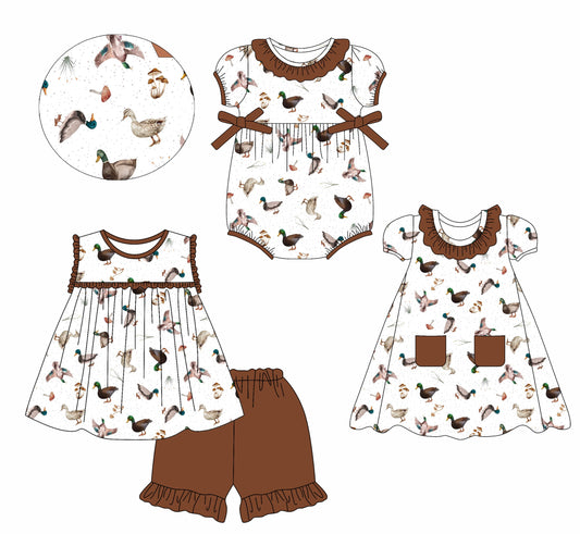 Baby Girl Ducks Ruffle Sibling Romper Dress Set ( Moq 5 Each Style ) 2.114