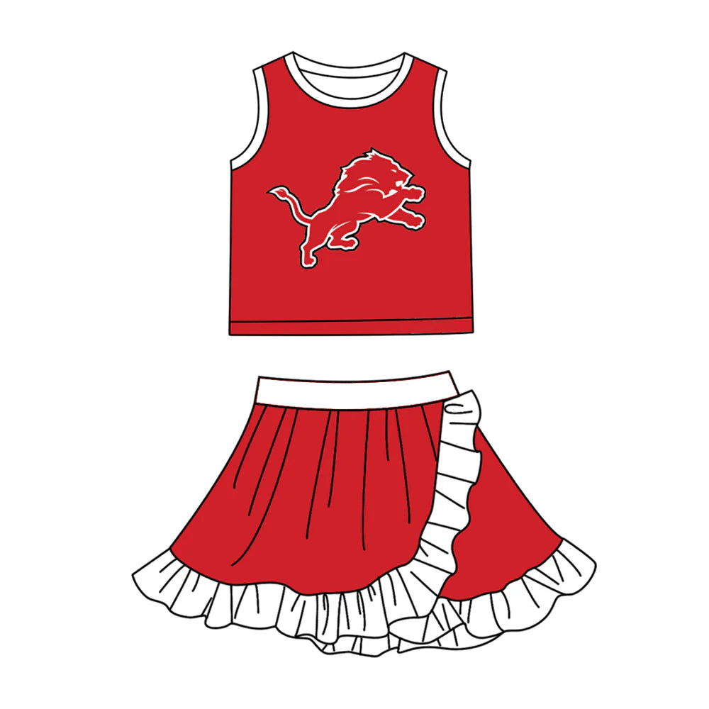( Moq 5 Each Style ) Sibling Baby Girls Kids Team Lions Shirt Skirt Shorts Sets Clothes