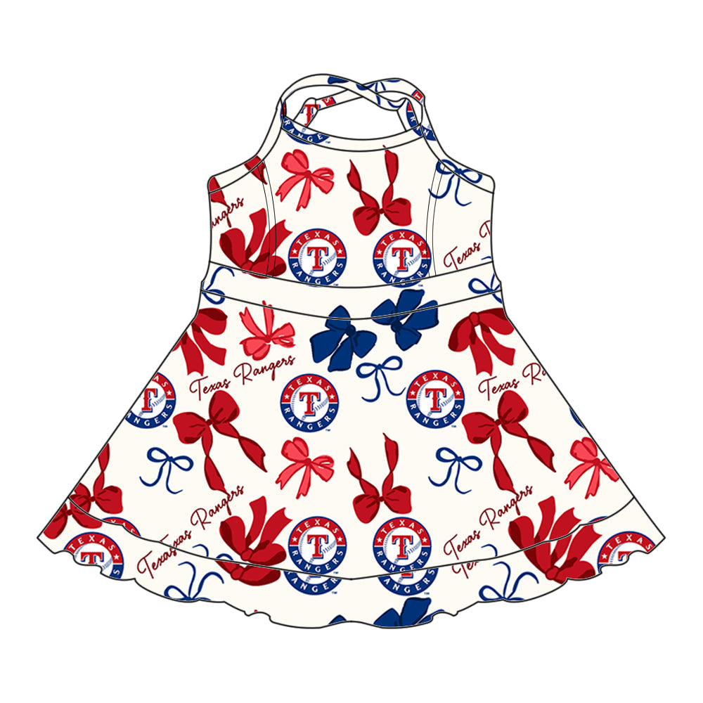 ( Moq 5 each style ) Baby Girl Team T Bows Sibling Dress Set 5.19