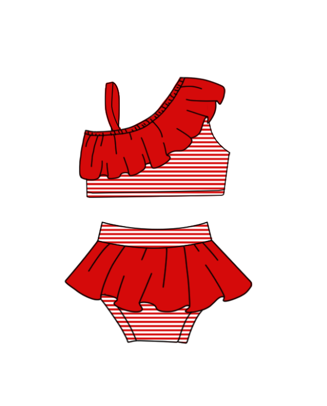 ( Moq 5 Each Style ) Baby Boys Girls Kids Team Sibling Jumpsuits Sets Red Swimsuits Clothes